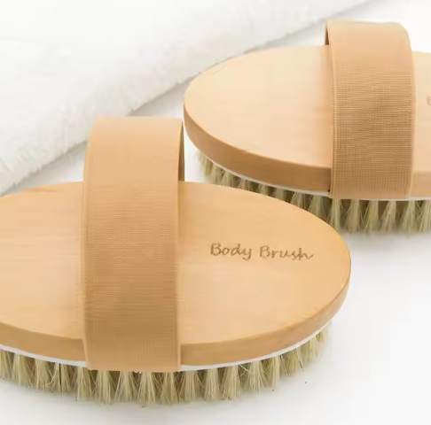 Body Brush Natural Soft boar Bristle Dry Skin Exfoliating